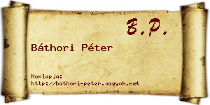 Báthori Péter névjegykártya